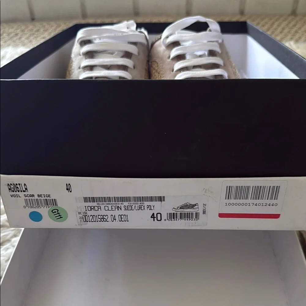 Voile Blanche Cream and Brown Sneakers Suede Low-Top - Picture 2 of 7